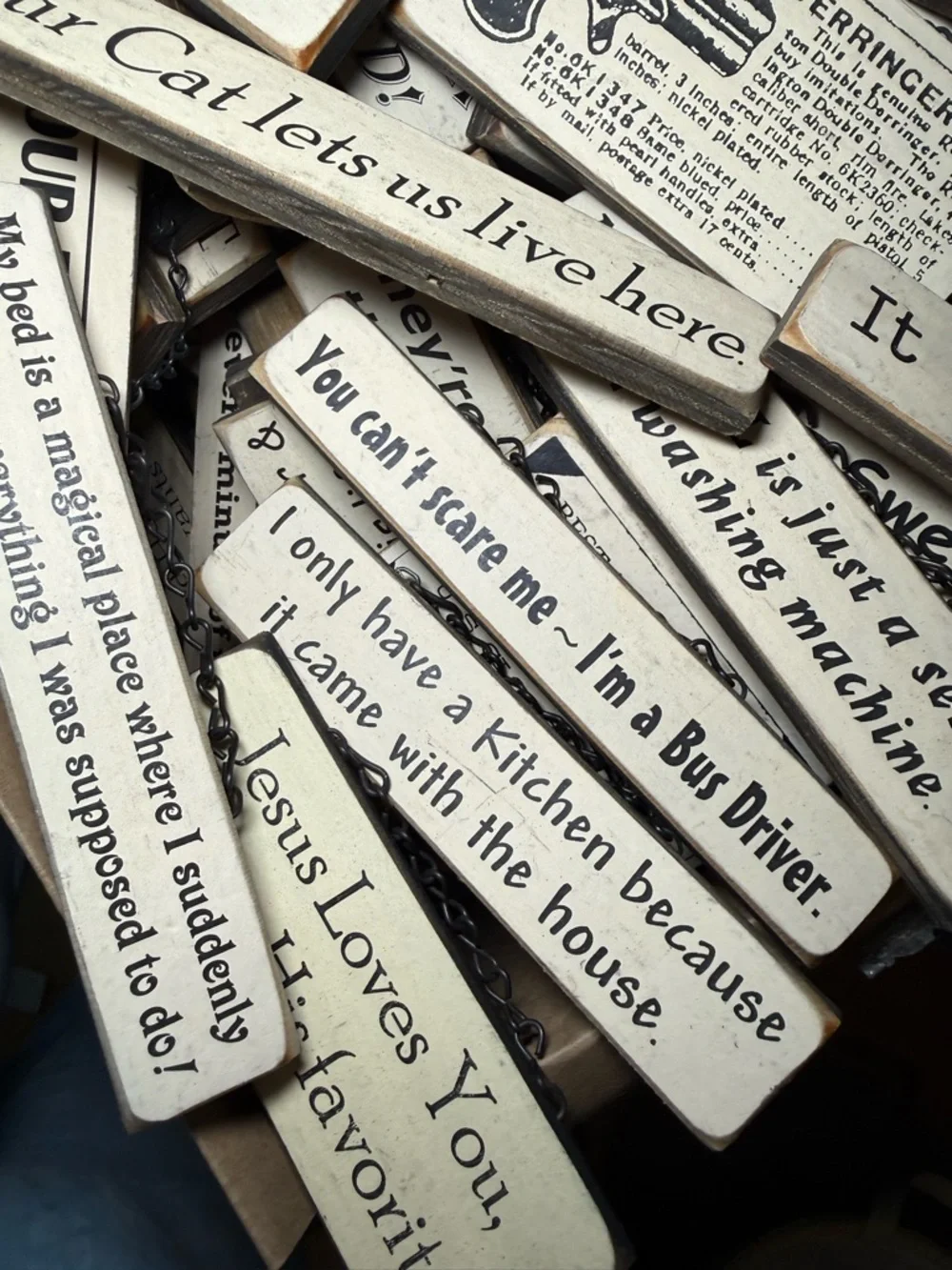 Your Choice! Wooden Rustic Quote Blocks Hanging Signs - Picture 8 of 8